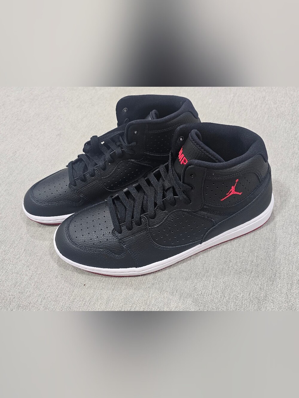Jordan Mid-Top Black Sneakers with Red Jumpman